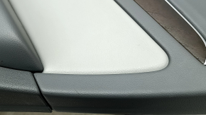 Door trim panel, rear right, Audi Q5 8R 09-17, dark gray, with wood insert, with door lock button, with overlays, with handle, in need of cleaning, worn, tears, scratches