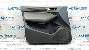 Door trim, front left card, Audi Q5 8R 09-17, dark gray, with wood insert, with overlays, with handle, in need of cleaning, worn, scratches