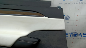 Tesla Model X 22-25 rear left door panel, black, with white leather insert, pierced cushion, dry-cleanable