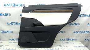 Door trim panel, rear right, Tesla Model X 22-25, black, with white insert, leather, shot cushion, dry cleanable