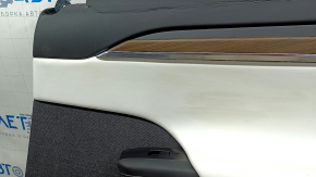 Door trim panel, rear right, Tesla Model X 22-25, black, with white insert, leather, shot cushion, dry cleanable