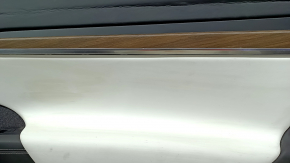 Door trim panel, rear right, Tesla Model X 22-25, black, with white insert, leather, shot cushion, dry cleanable