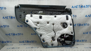 Door trim panel, rear right, Tesla Model X 22-25, black, with white insert, leather, shot cushion, dry cleanable