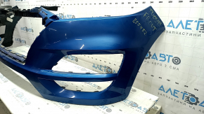 Front bumper bare Hyundai Tucson 19-21 blue R2U, dented, scuffed