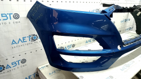 Front bumper bare Hyundai Tucson 19-21 blue R2U, dented, scuffed