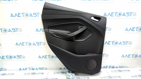 Rear left door panel for Ford Escape MK3 2017-2019, black with black plastic insert, black leather armrest, with trim, with handle, scuffs