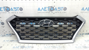 Radiator grille Hyundai Tucson 19-21 matte black, silver frame, sand