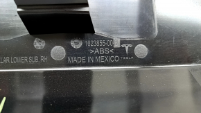 Tesla Model X 22-25 black right lower front pillar trim, scratches, scuffs, broken mount