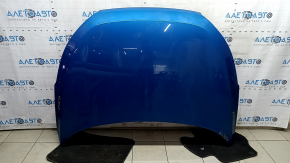 The bare hood of a Hyundai Tucson 16-21 blue R2U, steel, paint chips, bump