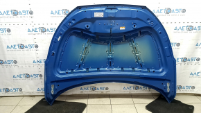 The bare hood of a Hyundai Tucson 16-21 blue R2U, steel, paint chips, bump