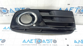 Lower grille of the front bumper right Audi Q5 8R 13-17 rest, matt+glossy chrome, under fog lights, type 2