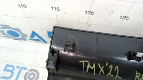 Tesla Model X 22-25 rear left door sill plate: scratches, dents on the plate, broken fastener
