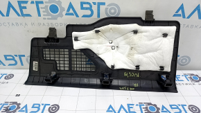 The lower front panel trim for the passenger footwell of a Hyundai Tucson 16-21 is black and the fastening is broken.