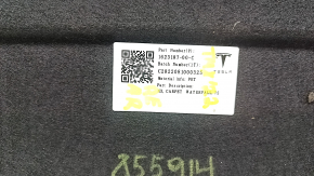 Tesla Model X 22-25 3rd row seat floor covering, black, scuffed