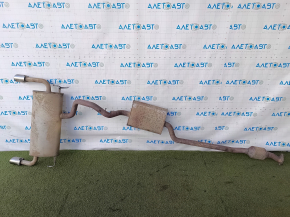 Exhaust manifold assembly with barrel for Ford Escape MK3 13-19 with chrome tips, with catalytic converter, dents, rusty