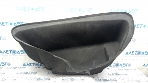 The front trunk liner of the Tesla Model X 22-25 is worn, needs dry cleaning, and is creased.