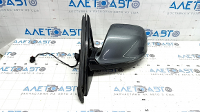 Left side mirror assembly for Audi Q5 8R 09-17, 7 pins, turn signal, heated, backlit, graphite LZ7S, scratches