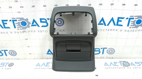 Rear center console trim for Audi Q5 8R 09-17, complete, dark gray, with cigarette lighter, crack in mount