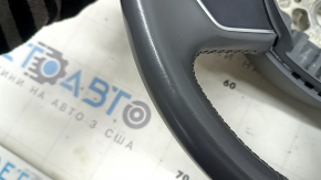 Bare steering wheel Audi Q5 8R 13-17 leather, gray, without buttons, 4 spokes, scratches, worn