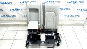 Right rear seat cushion for Audi Q5 8R 09-17, grey leather, wrinkled, needs cleaning