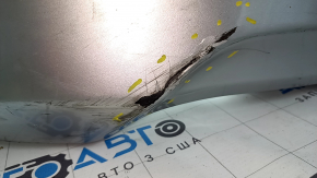 Rear bumper bare Toyota Camry v50 12-14 usa LE XLE silver, broken fasteners, filed dent, tears