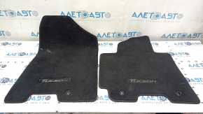 Set of floor mats for Hyundai Tucson 16-18, black cloth, dry-cleanable