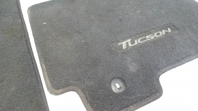 Set of floor mats for Hyundai Tucson 16-18, black cloth, dry-cleanable