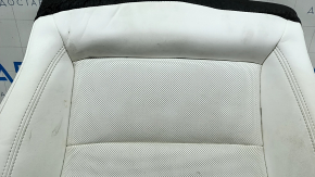 Tesla Model X 22-25 driver's seat upholstery, white leather, heated, ventilated, dry cleanable, torn leather