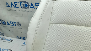 Tesla Model X 22-25 driver's seat upholstery, white leather, heated, ventilated, dry cleanable, torn leather