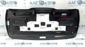 Jeep Grand Cherokee WL 22-25 black lower tailgate trim for speakers, with lamps, broken fasteners, worn, whitened plastic