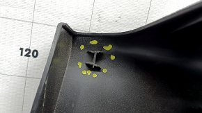 Jeep Grand Cherokee WL 22-25 black lower tailgate trim for speakers, with lamps, broken fasteners, worn, whitened plastic