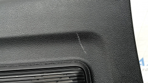 Jeep Grand Cherokee WL 22-25 black lower tailgate trim for speakers, with lamps, broken fasteners, worn, whitened plastic