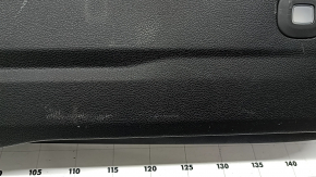 Jeep Grand Cherokee WL 22-25 black lower tailgate trim for speakers, with lamps, broken fasteners, worn, whitened plastic