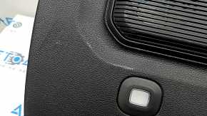 Jeep Grand Cherokee WL 22-25 black lower tailgate trim for speakers, with lamps, broken fasteners, worn, whitened plastic