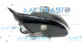 Left side mirror assembly for Jeep Grand Cherokee WL 21-25, 8+9 pins, turn signal, heated, backlit, auto-folding, auto-dimming, BSM with chrome, gloss black, worn