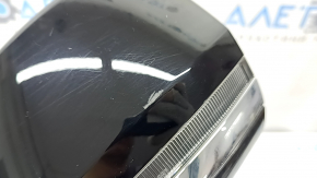 Left side mirror assembly for Jeep Grand Cherokee WL 21-25, 8+9 pins, turn signal, heated, backlit, auto-folding, auto-dimming, BSM with chrome, gloss black, worn