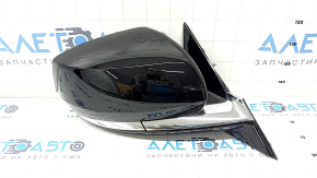 Right side mirror assembly for Jeep Grand Cherokee WL 21-25, 6+9 pins, turn signal, heated, backlit, auto-folding, BSM with chrome