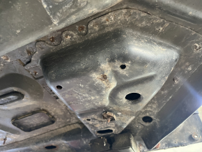 Front left quarter panel of a Ford Fusion mk5 13-20 on the body, blue, rusty