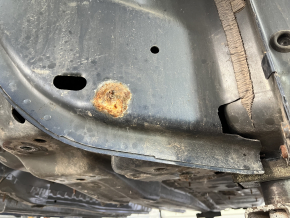 Front left quarter panel of a Ford Fusion mk5 13-20 on the body, blue, rusty