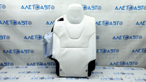 Tesla Model X 22-25 2nd row right seat back upholstery, white leather, dry cleaned, cushion shot