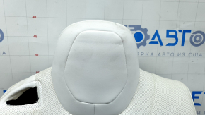 Tesla Model X 22-25 2nd row right seat back upholstery, white leather, dry cleaned, cushion shot