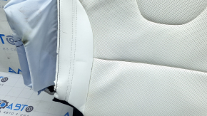 Tesla Model X 22-25 2nd row right seat back upholstery, white leather, dry cleaned, cushion shot