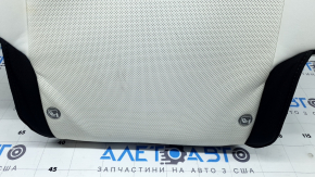 Tesla Model X 22-25 2nd row right seat back upholstery, white leather, dry cleaned, cushion shot