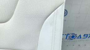 Tesla Model X 22-25 2nd row right seat back upholstery, white leather, dry cleaned, cushion shot
