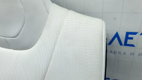 Tesla Model X 22-25 2nd row right seat back upholstery, white leather, dry cleaned, cushion shot