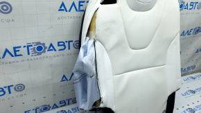 Tesla Model X 22-25 2nd row right seat back upholstery, white leather, dry cleaned, cushion shot