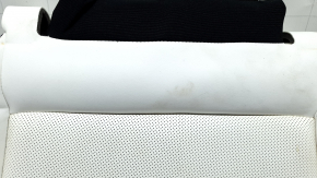 Tesla Model X 22-25 2nd row right seat cushion upholstery, white leather, dry cleaned