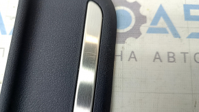 Outer rear left door sill plate for Kia EV6 22-24, black with chrome molding, minor scratches on chrome