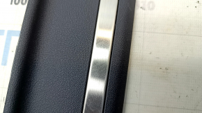 Outer rear left door sill plate for Kia EV6 22-24, black with chrome molding, minor scratches on chrome