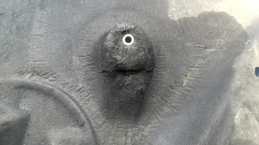 The engine protection of the Hyundai Tucson 16-21 is worn, torn, and dented.